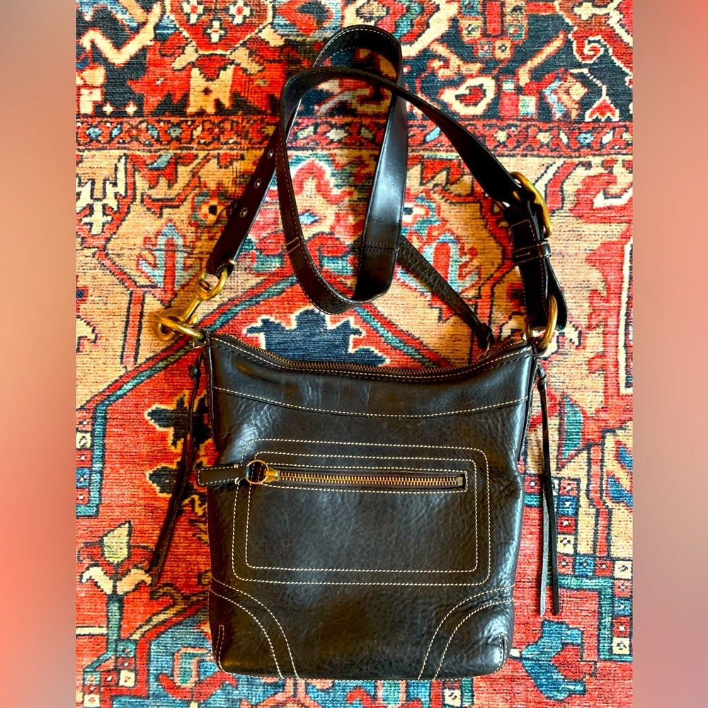 Vintage Coach Crossbody Black Bag
